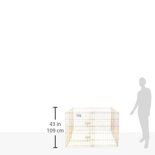 Dog Exercise Pen &amp; Playpen, 24 W x 30 W, No Door, Gold Zinc