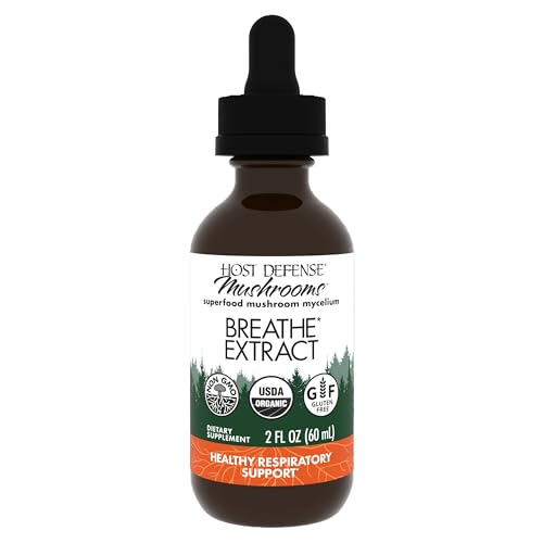 Breathe* Extract - Immune & Respiratory Support Mushroom Liquid Supplement - Herbal Lung Health Supplement with Chaga, Reishi & Cordyceps - 2 fl oz (60 Servings)*