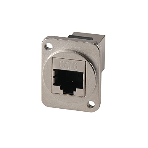 5PCS Panel Mounting RJ45 Cat5/5e/6 8P8C Ethernet LAN Cable Connector Zinc Alloy Housing Double Head Coupler Adapter Female to Female