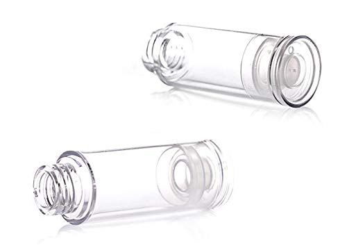 12Pcs Clear Plastic Airless Vacuum Pump Bottle Empty Refillable Cosmetic Makeup Sample Packing Cream Lotion Toiletries Liquid Storage Containers Vial Pots Perfect For Travel(10ml/0.34oz)