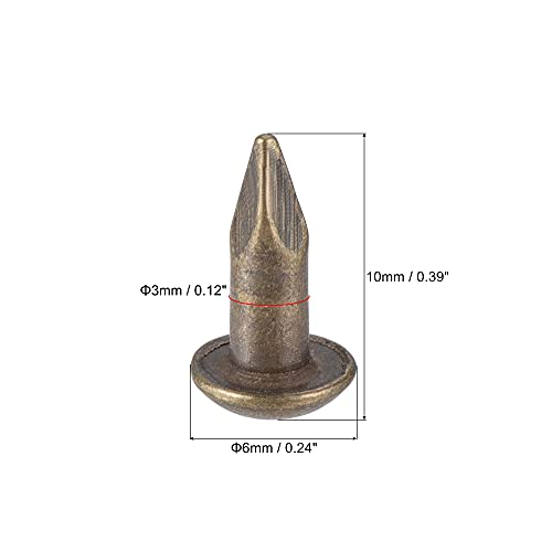 Small Tiny Hardware Brass Nails 3mmx10mm(DXL) for DIY Wooden Boxes Accessories Bronze Tone 60pcs