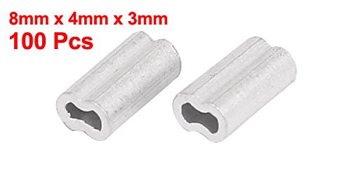 1mm Wire Rope Aluminum Sleeves Clip Fittings Cable Crimps 100pcs