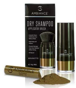 Ambiance Cosmetics Volumizing Dry Shampoo with Brush Applicator and Free Refill - Brunette