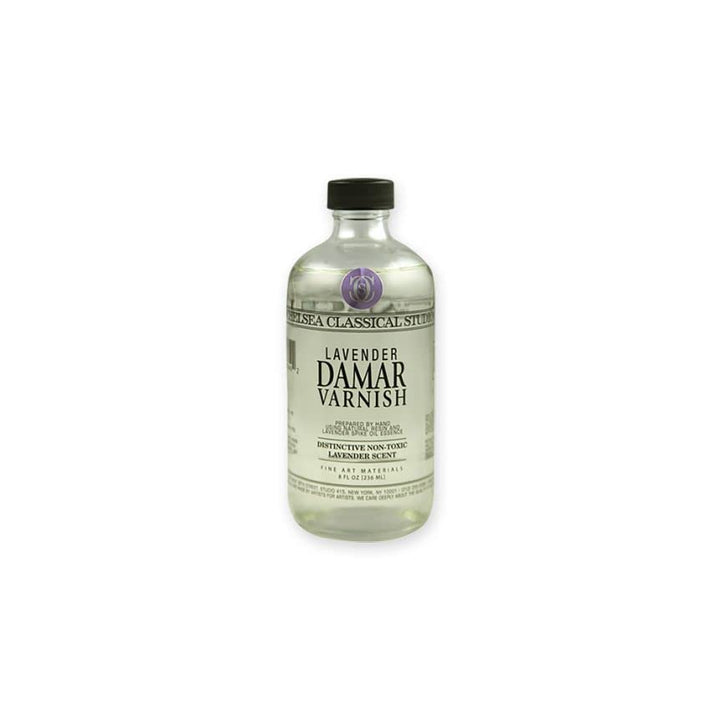 Medium Lavender Damar Varnish - Used for Increasing Glossiness, Decrese Drying Time, Create a Retouch Varnish or Final Varnish - [8 oz. Bottle]