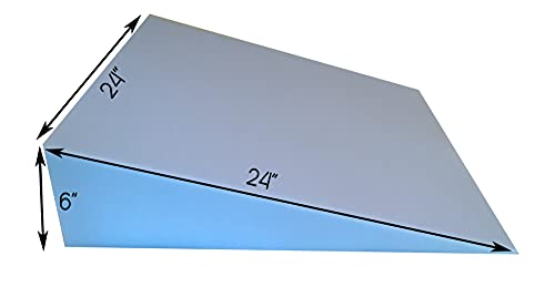 Foam Wedge Pillow, 6 inch, for Sleeping, Acid Reflux, Snoring, Blue, Adult