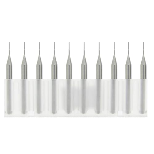 Jiuwu 1/8 Drill Bit Carbide End Mill(0.5mm) End Mill Set Machinist Tools for Engraving Bits CNC PCB Machinery