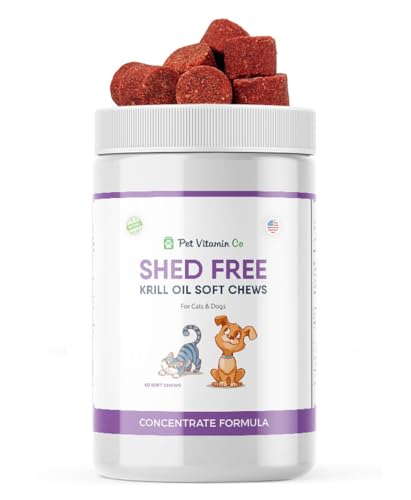 - Krill Oil Shed-Free Soft Chews for Dogs - Reduce Shedding & Itching - Rich in Omega 3 & Antioxidants - Improves Skin & Coat - Made in USA - 60 Soft Chews