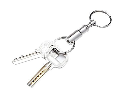 erioctry 2 Pcs Heavy Duty Dual Key Ring Detachable Pull