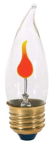 S3657 120V Medium Base 2-3-Watt Flicker Bulb, Clear