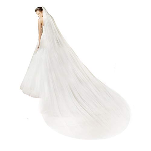 BEAUTELICATE Bridal Wedding 2 Tiers Long Cathedra Veil 