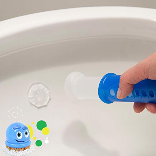 Scrubbing Bubbles Fresh Gel Toilet Bowl Cleaning Stamps, Helps Keep Toilet Clean and Helps Prevent Limescale & Toilet Rings, Rainshower Scent, 1 Dispenser with 24 Fresh Gel Stamps