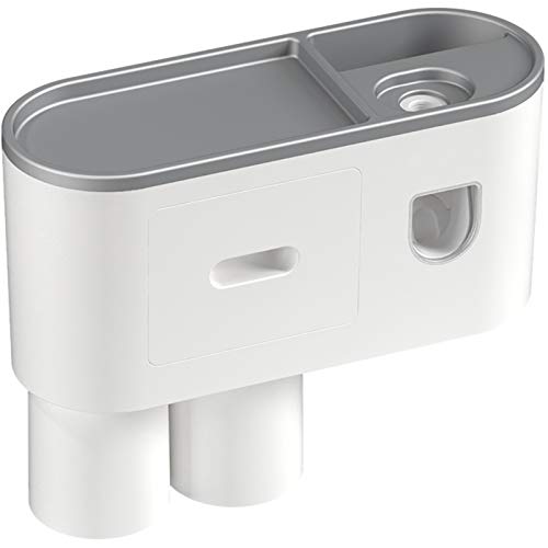 Toothbrush Holder Wall Mounted,Automatic Toothpaste Dispenser Kit with 4 Toothbrush Slots and Drawer Magnetic,Space-Saving Toothbrush Storage, Bathroom Organizer (2 Cups)