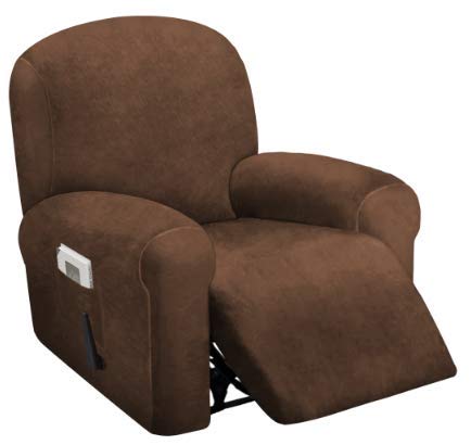 ULTICOR 4-Piece, 1 Seat Recliner Cover, Velvet Stretch 