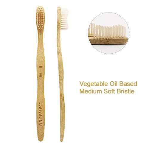 Dr.Perfect Bamboo Toothbrush with Medium Soft BPA Free 