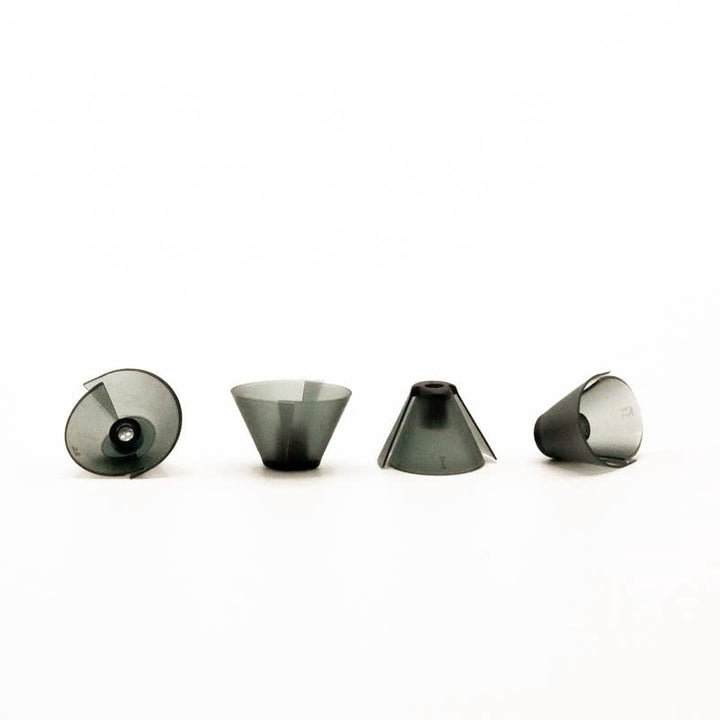 GN Resound Sure Fit Hearing Aid Standard Receiver Tulip Domes Dark Gray Split Ear Rub Piece Comfortable BTE Hearing Amplifier PSAP Kit Ear Tips Invisible, Perfect for Open Air (Open fit) (10 pcs)