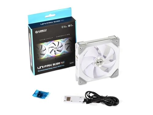 UNI Fan SL120 RGB PWM Fan, White - 120 mm PC-Box Fan White, RGB (B x H x T) 122.