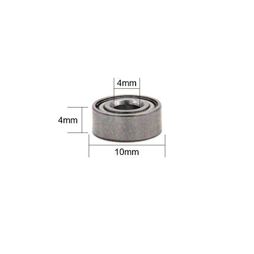isscx 10PCS MR104ZZ Inner Dia: 4mm ;OD: 10mm ;Thickness: 4mm ;4mm x 10mm x 4mm Bearing Steel Mini Groove Ball Bearings Sliding Wheels DIY Industry