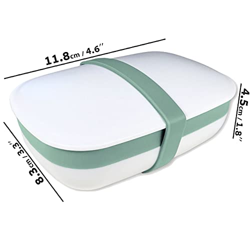 2Pack Travel Soap Holders, Soap Bar Box Dish Container Case, with Sponge Saver&amp; Band, for Gym, Travel (Pink &amp; Green)