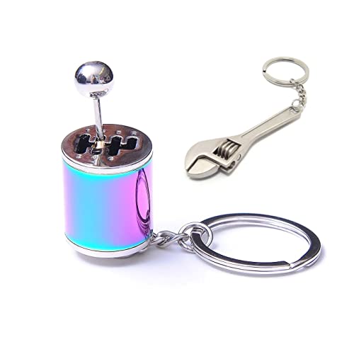 Six Speed Manual Gearbox Transmission Shift Fidget Toy Keychain [Free Bonus: Mini Adjustable Wrench Keychain]