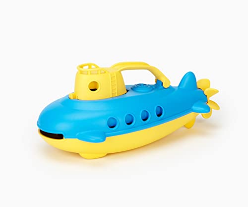 Submarine in Yellow & blue - BPA Free, Phthalate Free, Bath Toy with Spinning Rear Propeller. Safe Toys for Toddlers, Babies