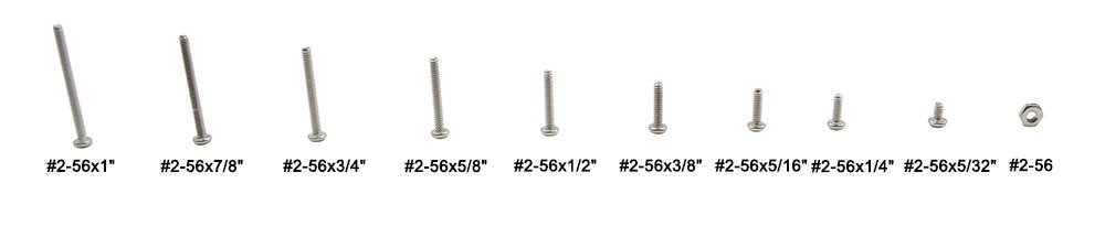 #2-56 UNC Stainless Steel Phillips Pan Head Machine Screws Nuts Assortment Kit (#2-56UNC)