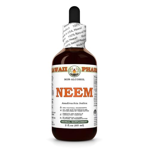 Neem Alcohol-Free Liquid Extract, Organic Neem (Azadirachta Indica) Dried Leaf Glycerite Natural Herbal Supplement, , USA 2 fl.oz