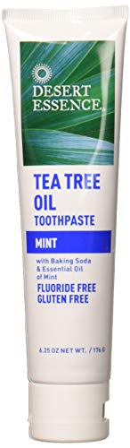 Tea Tree Oil Toothpaste - Mint - 6.25 Ounce - Refreshing Taste - Deep Cleans Teeth &amp; Gums - Helps Fight Plaque - Sea Salt - Pure Essential Oil - Baking Soda - Promotes Healthy Mouth