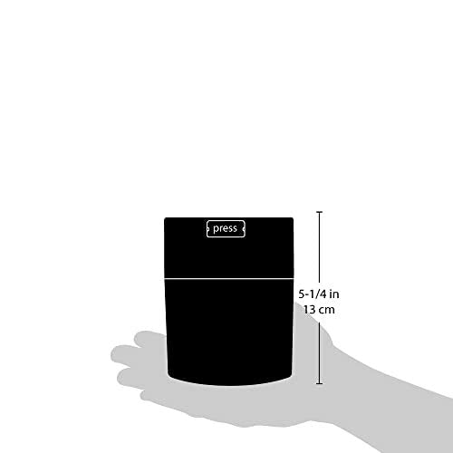 Coffeevac 1/2 LB – Patented Airtight Container | Multi-use Vacuum Container Works as Smell Proof Containers for Ground Coffee and Coffee Bean Containers. Black Cap and Clear Body