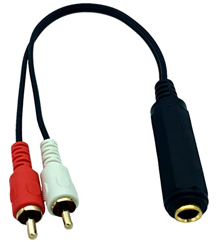Dafensoy 6.35mm to RCA Y Cable 1/4 Inch to 2RCA Splitte