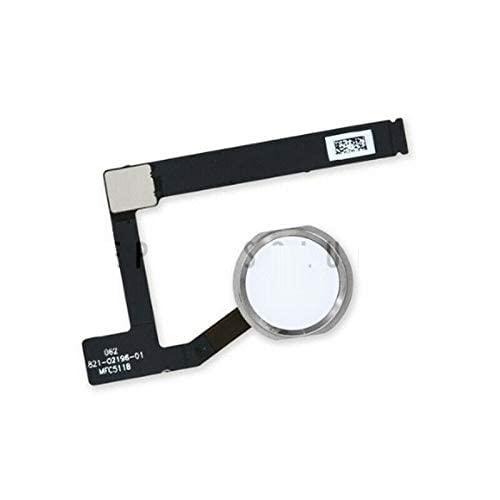 Home Button Replacement for iPad Mini 5 2019 7.9 inch A2133 A2124 A2125 A2126 Incl Flex Cable Connector -White(Silver Ring)