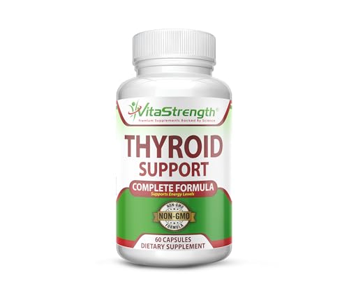 Thyroid Support - Complete Formula to Support Energy Levels with Iodine, Bladderwrack, Kelp, B12 & More- Thyroid Energy: Boost T4 to T3 Supplement - Non-GMO