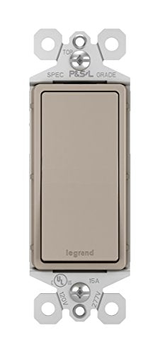 Legrand radiant TM870NICC10 15 Amp Rocker Wall Switch, Single Pole Decorator Light Switches, Nickel (1 Count)