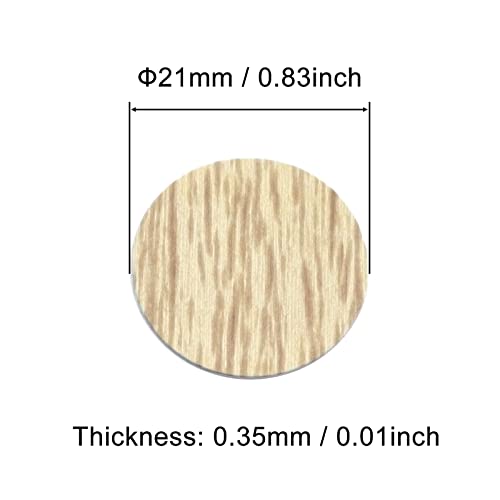 Self-Adhesive Screw Hole Stickers PVC Cover Caps Dustproof for Wooden Furniture Cabinet 21mm 2 Sheets/108 Pcs Light Oak