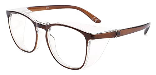 Safety Glasses Anti Fog Goggles Protective Eyewear Blue Light Blocking Anti Dust UV Protection Glasses For Men Women (Brown)