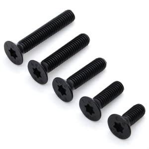 Glvaner M5-0.8 x 8mm (50 pcs) Alloy Steel Flat Head Torx Drive Machine Screws 10.9 Grade Black Oxide Full Thread Coverage