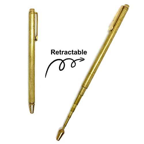 2PCS Copper Dowsing Rods, Retractable Divining Rods, Portable Pen Shape Rods Detector for Ghost Hunting Tools, Detect Gold, Divining Water, Seeking Treasure, Buried Items, Paranormal Activity, Etc