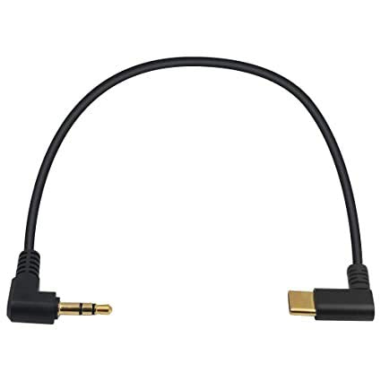 Traovien USB C to 2.5mm Audio Cable, 12inch/30cm 90 Deg
