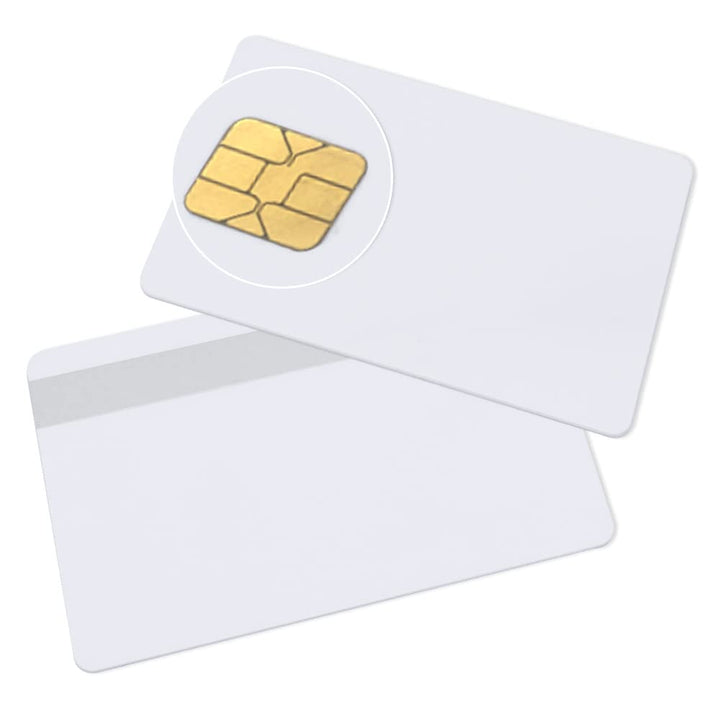 5 Pack J2A040 Java JCOP Chip Cards, Smart Card with 2 Track 8.4mm Black HICO Magnetic Stripe