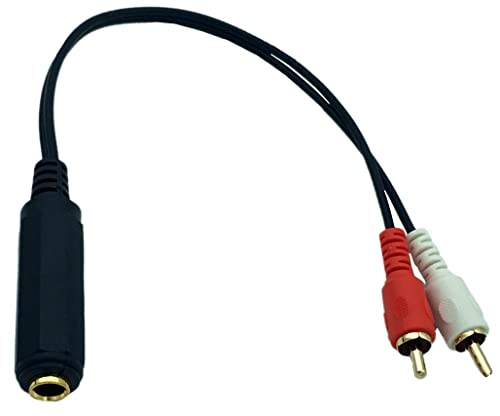 Dafensoy 6.35mm to RCA Y Cable 1/4 Inch to 2RCA Splitte