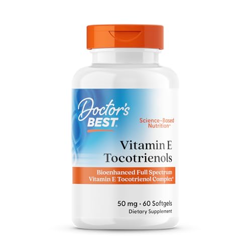 Doctor&#39;s Best Vitamin E Tocotrienols contains TocoGaia ULTRA™ bioenhanced full spectrum vitamin E complex, 60 Count