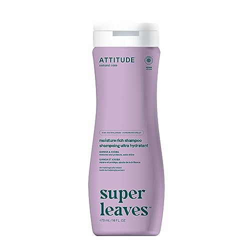 ATTITUDE Moisture Rich Hair Shampoo, EWG Verified, For Dry and Damaged Hair, Naturally Derived Ingredients, Vegan and Plant Based, Quinoa and Jojoba, 16 Fl Oz
