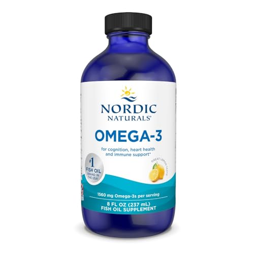 Omega-3, Lemon Flavor - 8 oz - 1560 mg Omega-3 - Fish Oil - EPA & DHA - Immune Support, Brain & Heart Health, Optimal Wellness - Non-GMO - 48 Servings