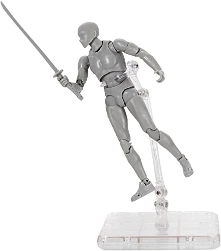 Action Figure Drawing Models, Human Mannequin Body Kun Doll Body-Chan Male/Female Action Figure DX Set, Suitable for Sketching, Painting, Drawing Mannequin Figure Models for Artist Grey Male