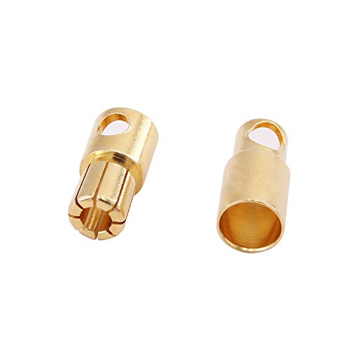 6pairs 6.0mm Gold Plated Male and Female Bullet Banana Connectors Plugs for DIY RC Battery ESC Motor(C117-6)