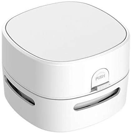 Desktop Vacuum Cleaner, Mini Table dust Sweeper Energy Saving,High Endurance up to 400 mins,360º Rotatable Design for Keyboard/Home/School/Office (White)