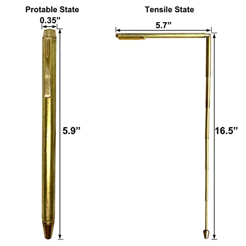 2PCS Copper Dowsing Rods, Retractable Divining Rods, Portable Pen Shape Rods Detector for Ghost Hunting Tools, Detect Gold, Divining Water, Seeking Treasure, Buried Items, Paranormal Activity, Etc