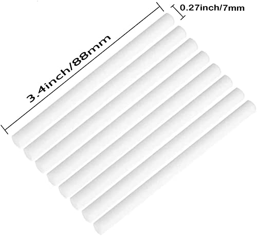 40 Pieces Humidifier Cotton Sticks, Cotton Filter Sticks for Humidifiers, Refill Sticks Filter Wicks Replacement for Portable Personal USB Powered Mini Humidifier for Office Bedroom, 7 * 87mm