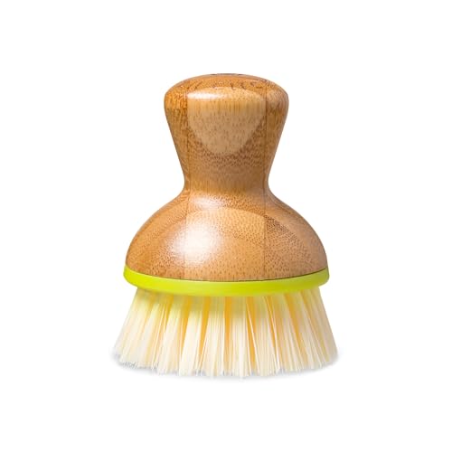 Full Circle, Green Bubble Up Bamboo Dish Brush, White, 