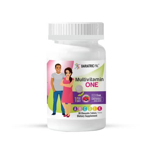 BariatricPal Multivitamin ONE 1 per Day! Bariatric Multivitamin Chewable & Iron-Free - Mixed Berry (30 Count)