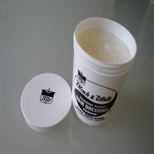 Black &amp; White Genuine Pluko Hair Dressing Pomade Ultra White Blend 200Ml